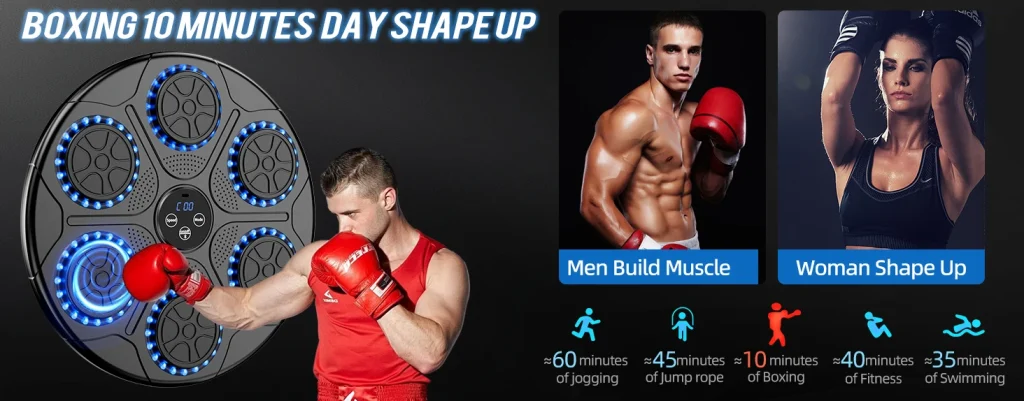 מכונת איגרוף מוזיקלית DUELTIGER 2025 – Music Boxing Machine עם Bluetooth, מוזיקה, LED דיגיטלי ומשטח PU רך. אידיאלית לאימון בוקס ביתי, שחרור מתחים וכושר לכל המשפחה.